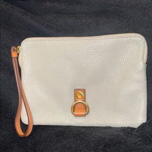 GAP Ivory Wristlet with Brown Strap
